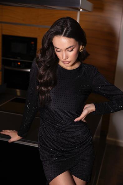 Платье короткое со стразами MG-FW25-0805