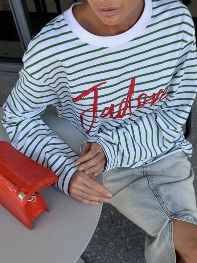 Лонгслив в полоску с принтом MG-SS23-0636