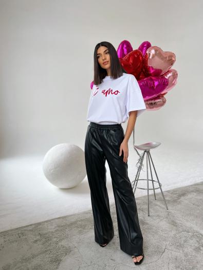 Брюки прямые из эко-кожи MG-FW23-0542