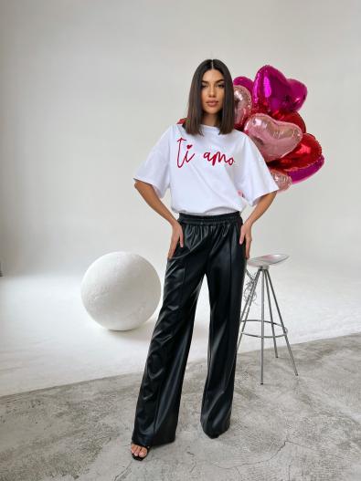 Брюки прямые из эко-кожи MG-FW23-0542